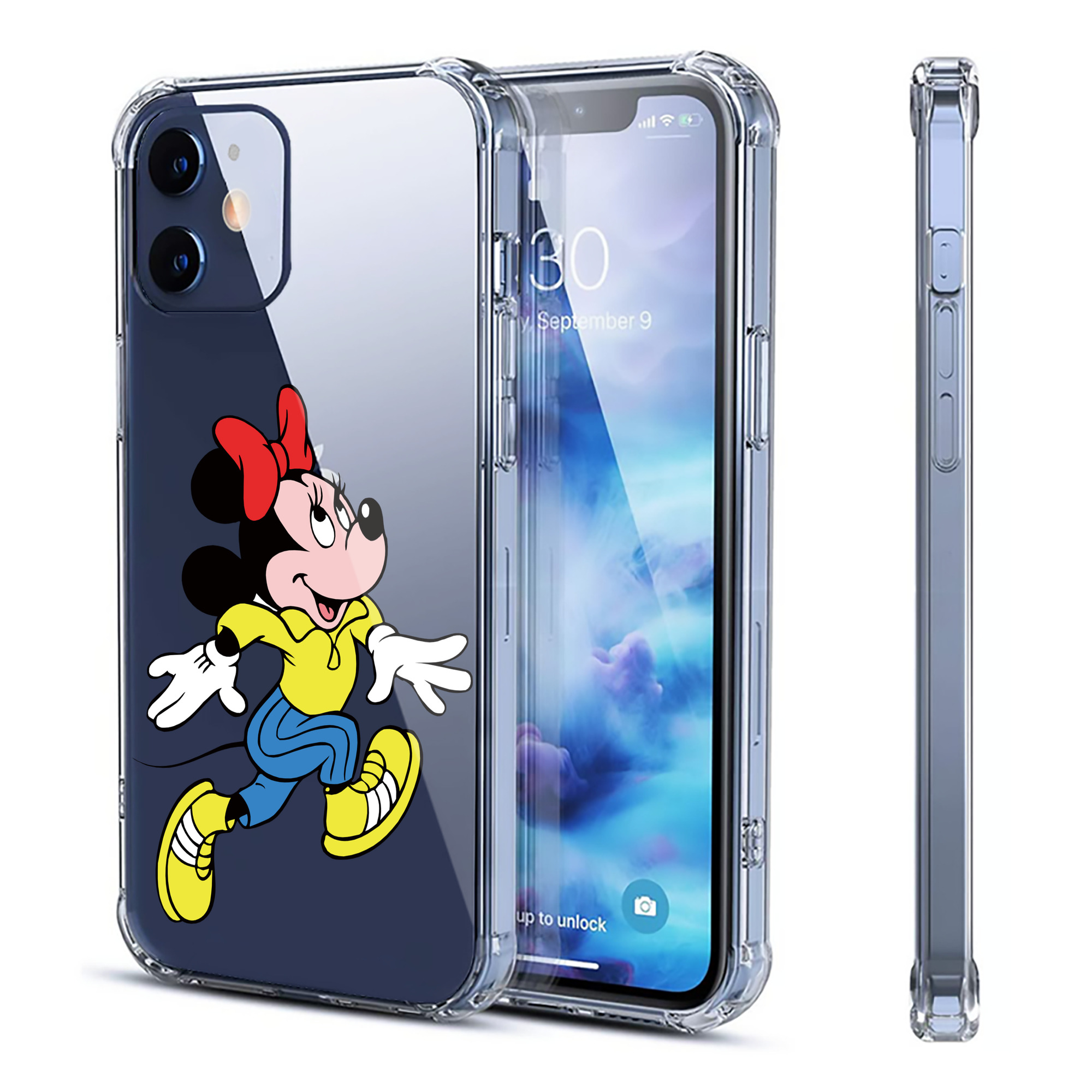 （画像用） ミッキーマウス Mickey Mouse 【iPhone 12シリーズ対応】透明スマホケース（クリアソフトケース）
